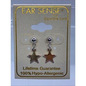 3For$20 EAR SENSE Two-Tone Star Drop Earrings - Gold & Silver